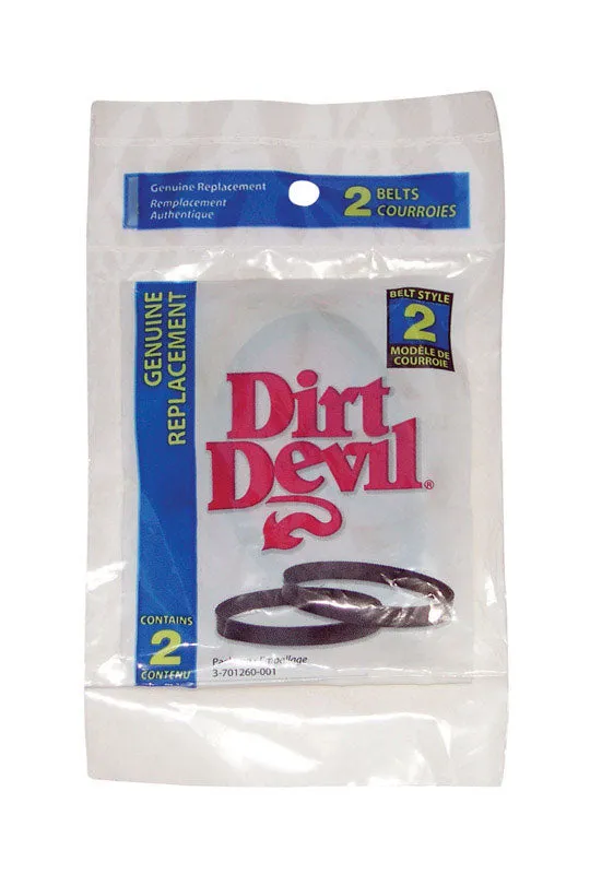 Dirt Devil Vacuum Belt For Fits all original Broom Vacs with M7 model number 2 pk