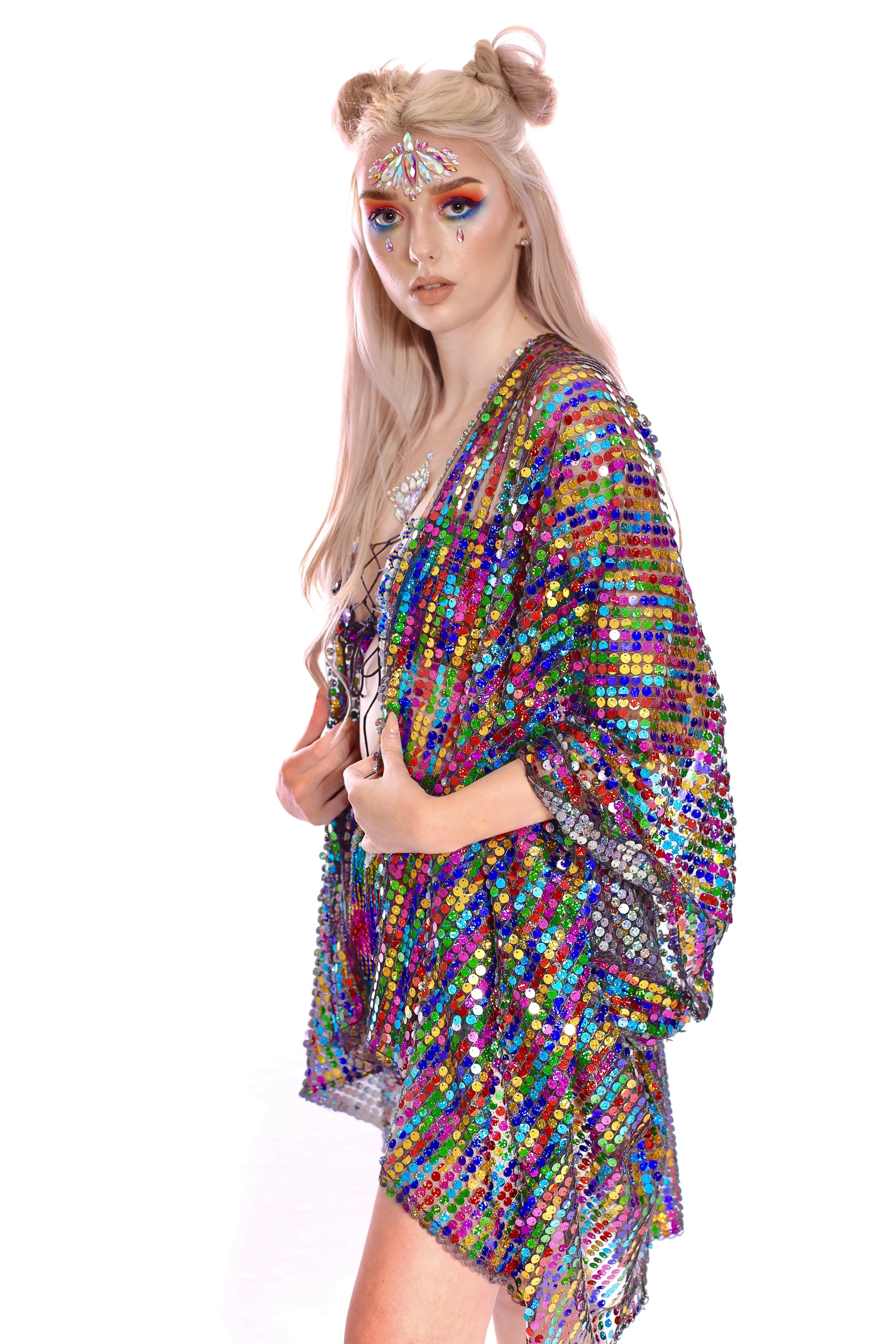 Disco Sequin Kimono - Rainbow Pride