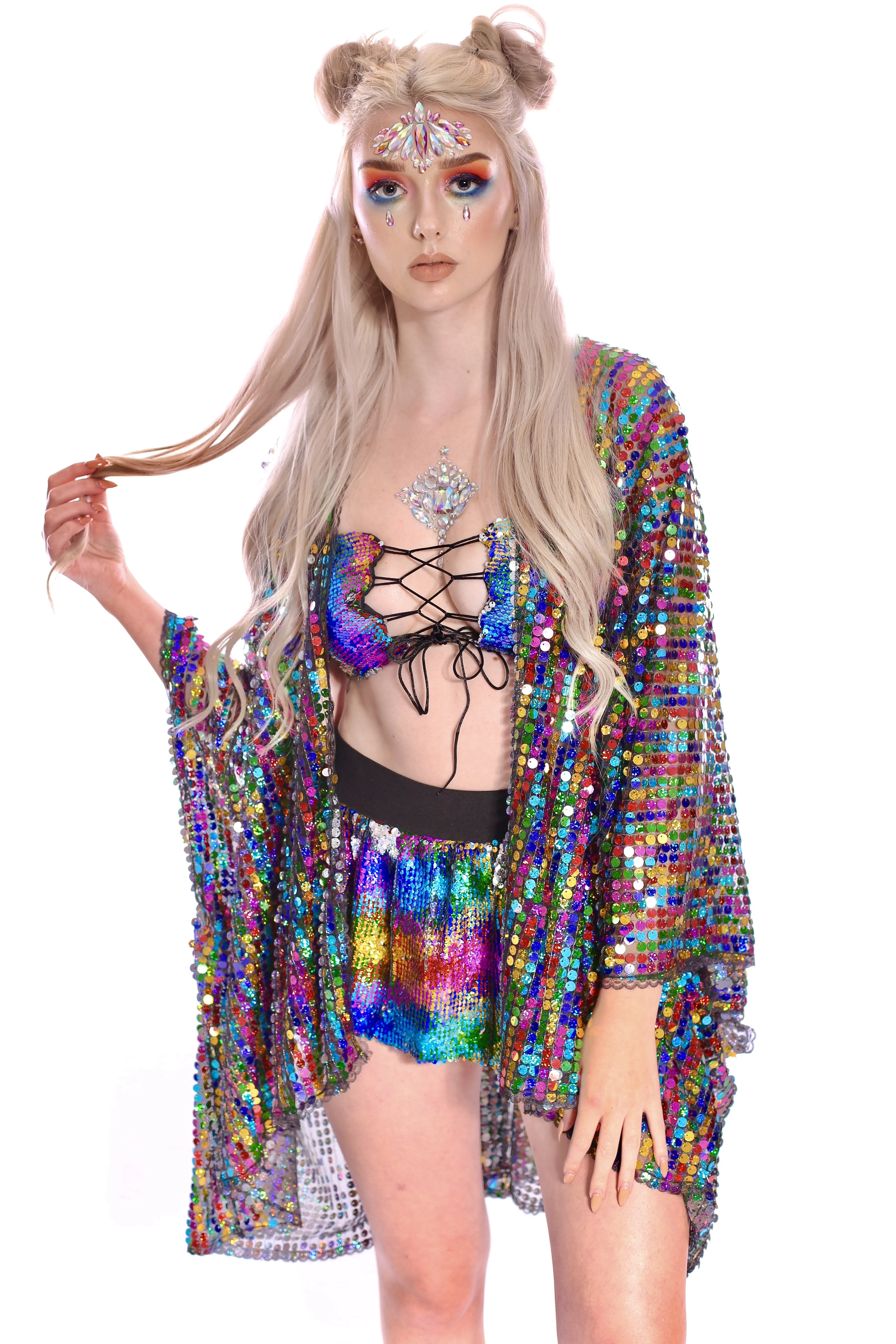 Disco Sequin Kimono - Rainbow Pride