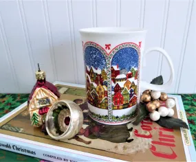 Dunoon Christmas Mug Sue Scullard Snowy English Village Bone China