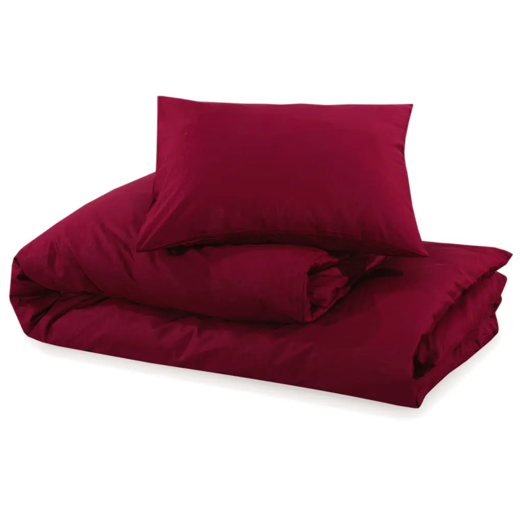 Duvet Cover Set Bordeaux 200x220 cm Cotton