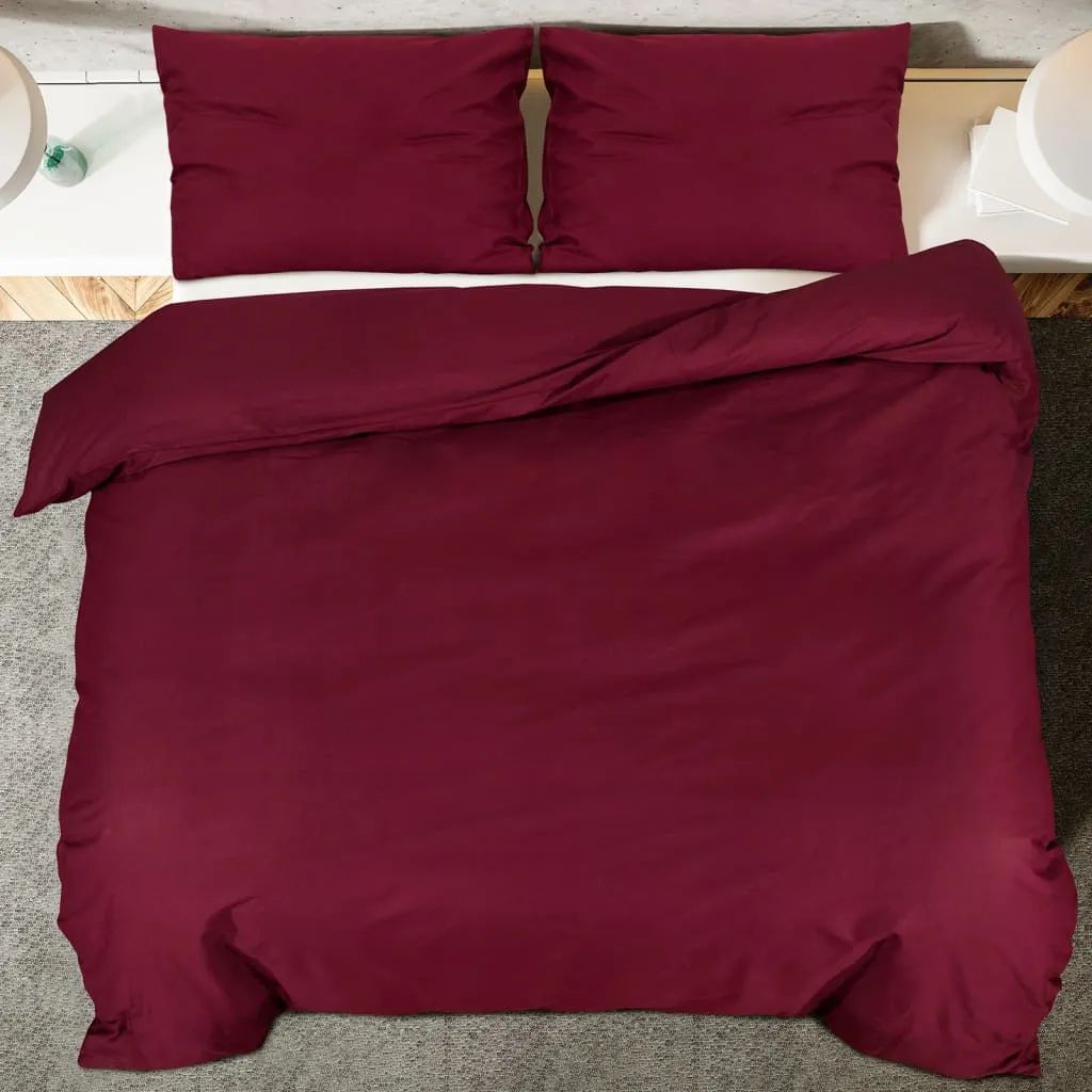 Duvet Cover Set Bordeaux 200x220 cm Cotton