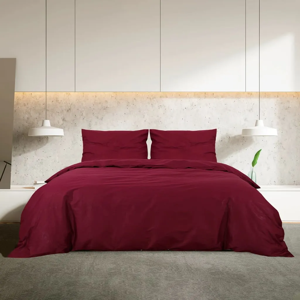 Duvet Cover Set Bordeaux 200x220 cm Cotton