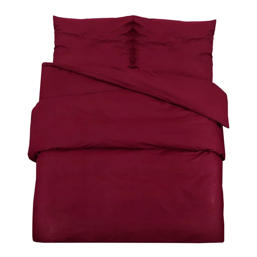 Duvet Cover Set Bordeaux 200x220 cm Cotton