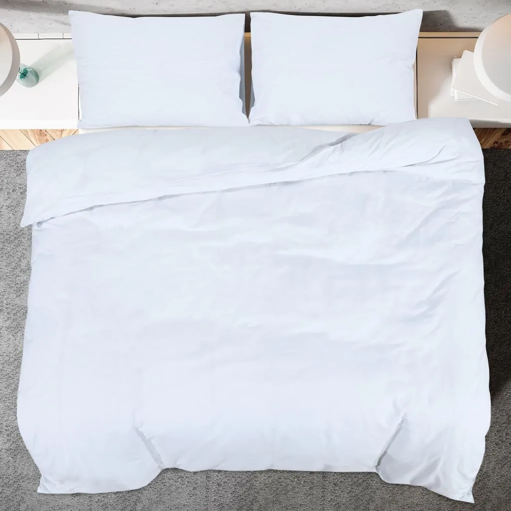 Duvet Cover Set White 200x220 cm Cotton