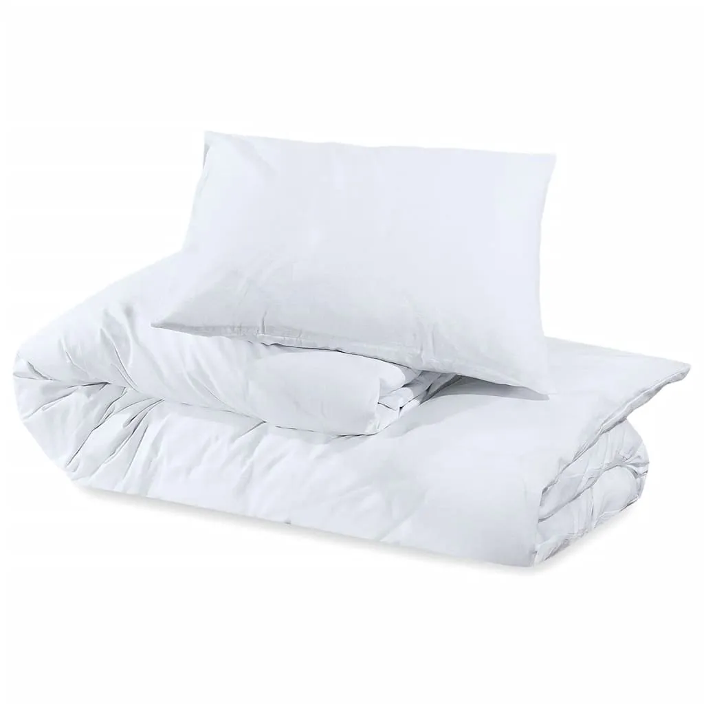 Duvet Cover Set White 200x220 cm Cotton