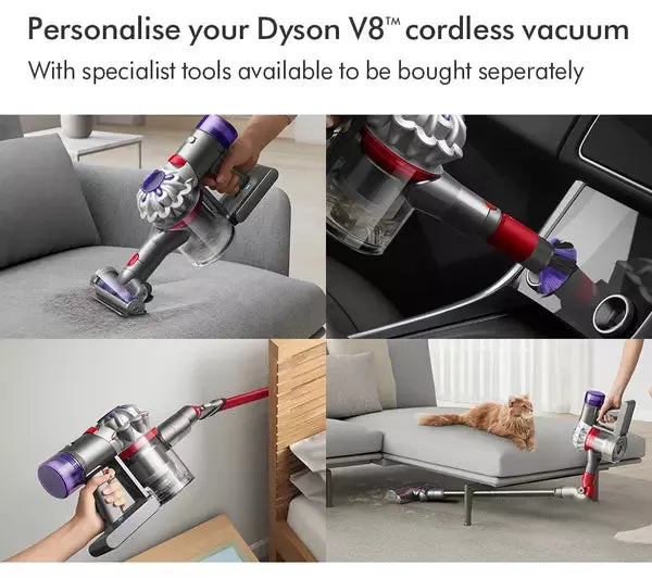 Dyson V8 Absolute Cordless Vacuum Cleaner upto 40 Minutes Run Time Silver Yellow Clearance V8ABS-2023