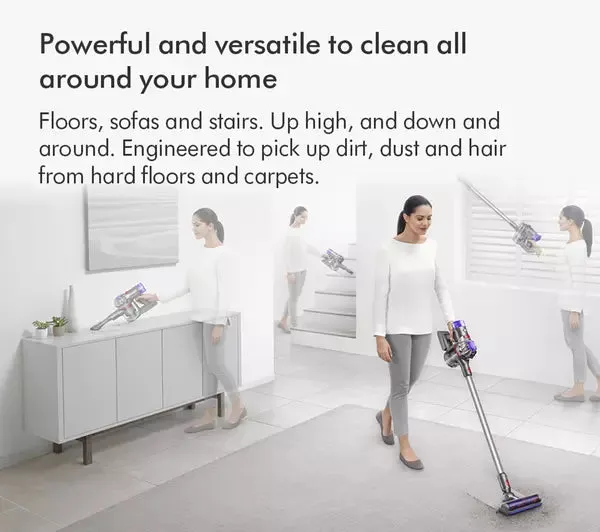 Dyson V8 Absolute Cordless Vacuum Cleaner upto 40 Minutes Run Time Silver Yellow Clearance V8ABS-2023