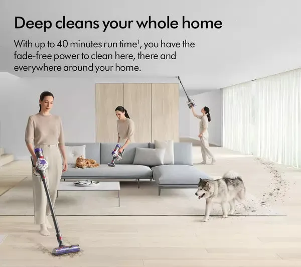 Dyson V8 Absolute Cordless Vacuum Cleaner upto 40 Minutes Run Time Silver Yellow Clearance V8ABS-2023