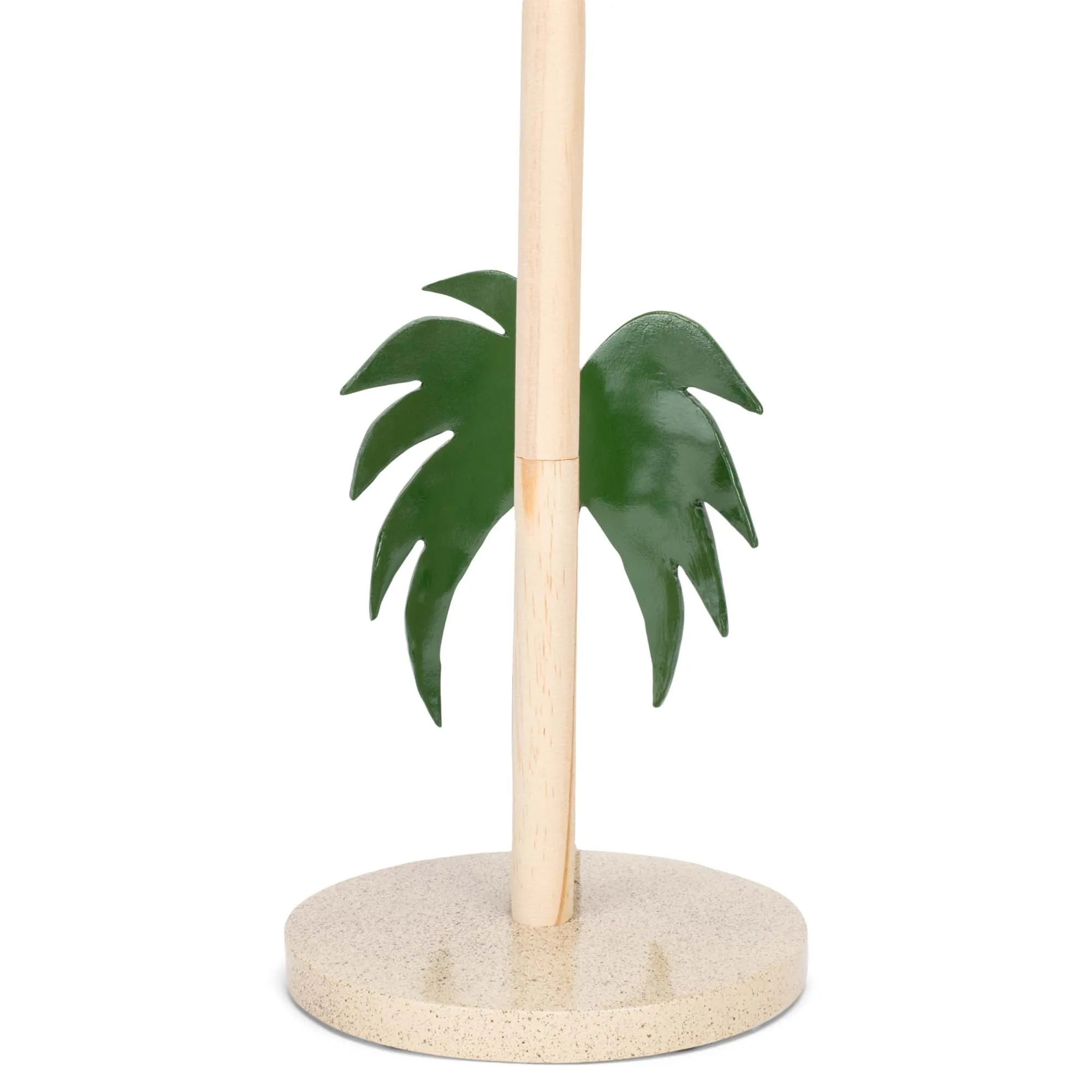 Elanze Designs Palm Tree 12 inch Resin and Wood Paper Towel Holder