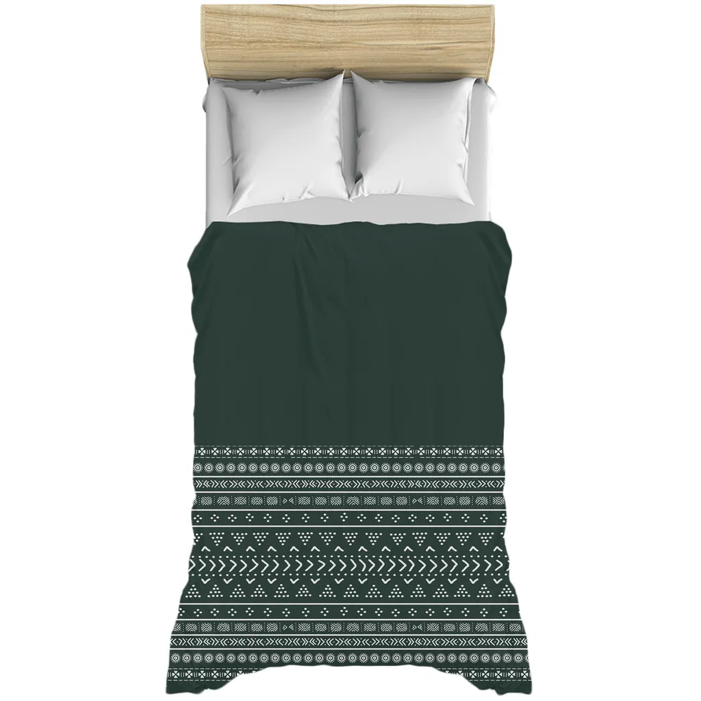 Emerald Mudcloth Boho Duvet Cover