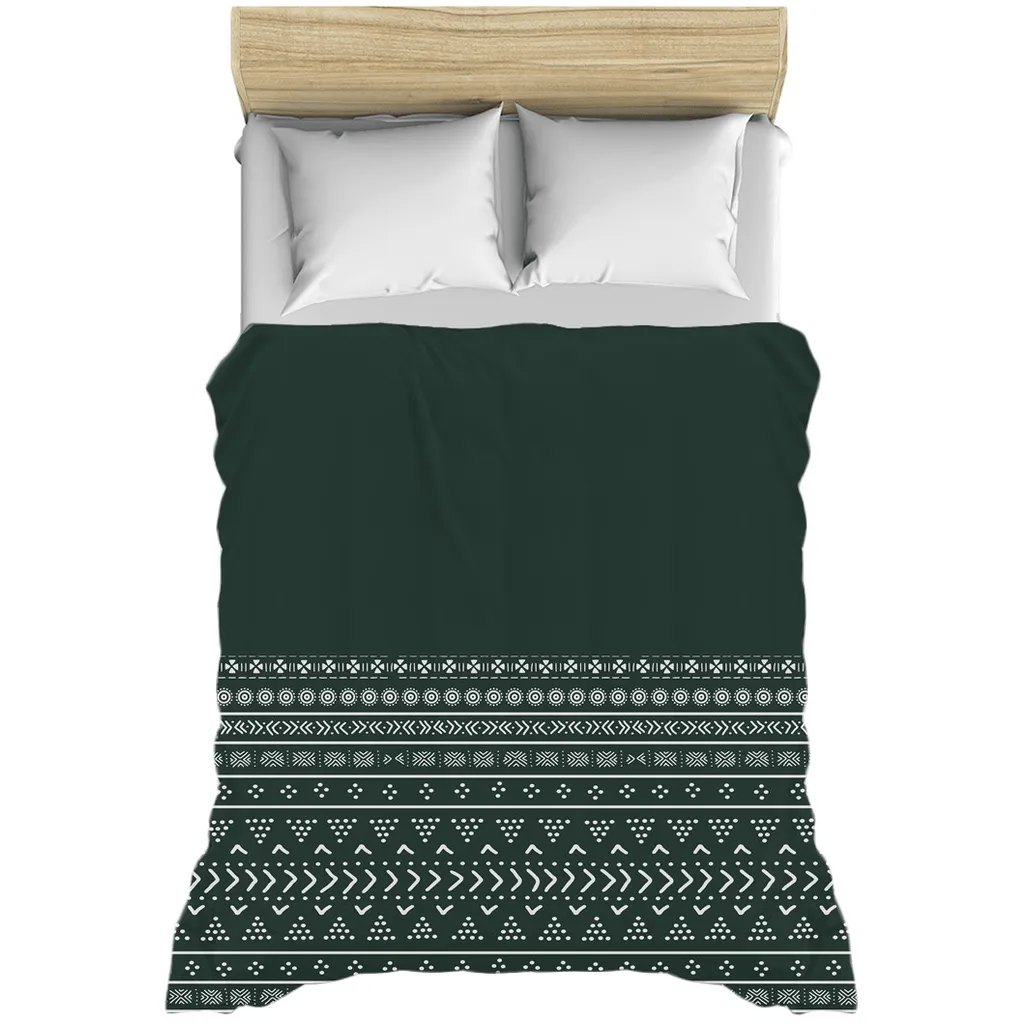 Emerald Mudcloth Boho Duvet Cover