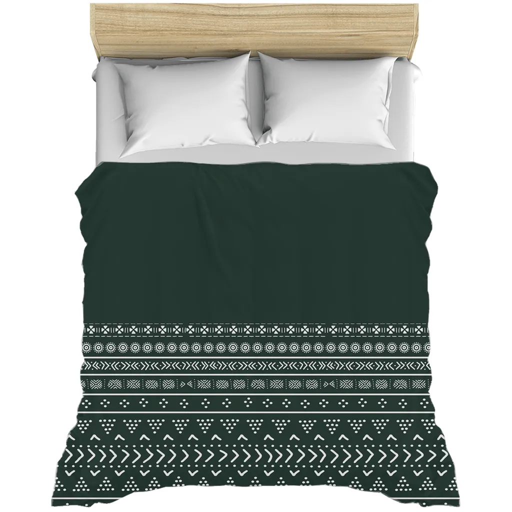 Emerald Mudcloth Boho Duvet Cover