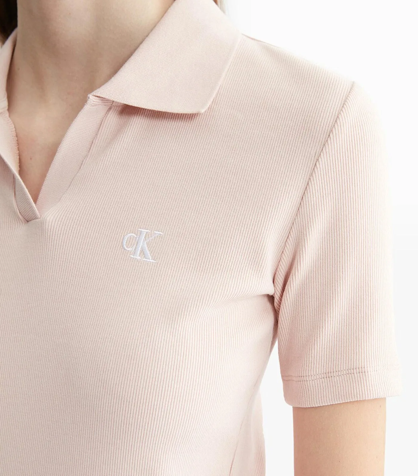 Fast Track Rib Knit Polo Top Sepia Rose