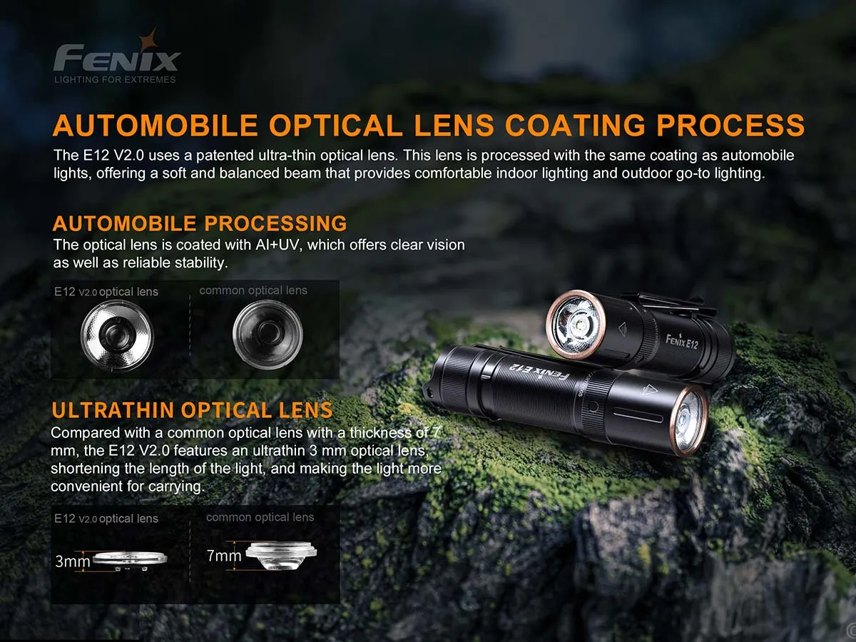 Fenix E12 V2.0 160 Lumens AA Everyday Carry Flashlight