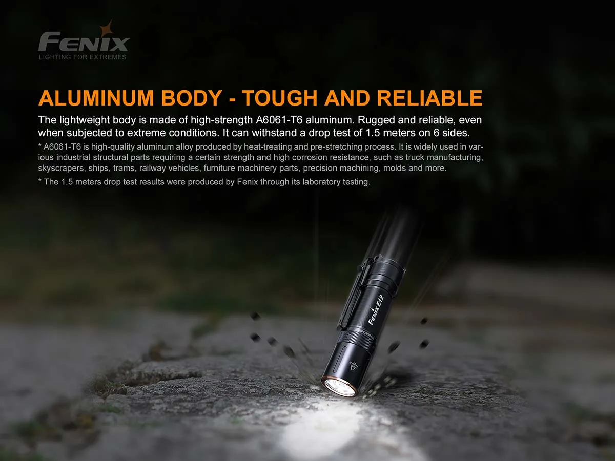 Fenix E12 V2.0 160 Lumens AA Everyday Carry Flashlight