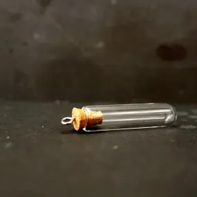 Fillable Glass Test Tube Charm with Cork Stopper and Eye Hook