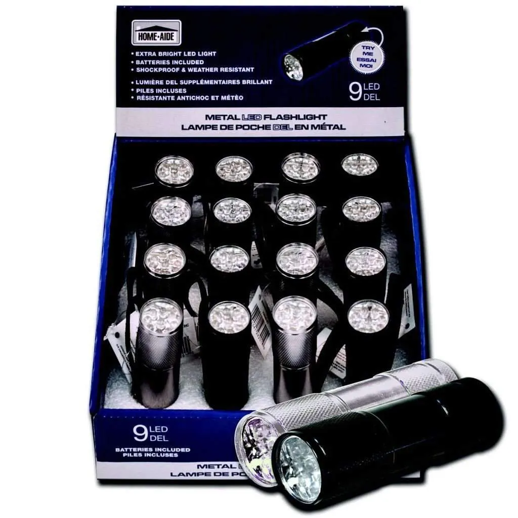 Flashlight With 9 Led