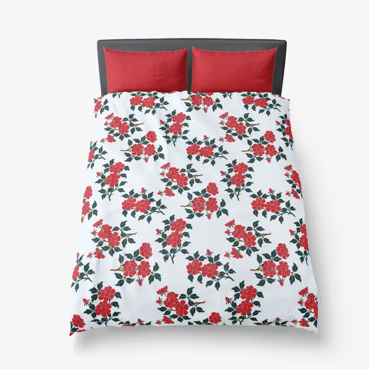 Floral Microfiber Duvet Cover