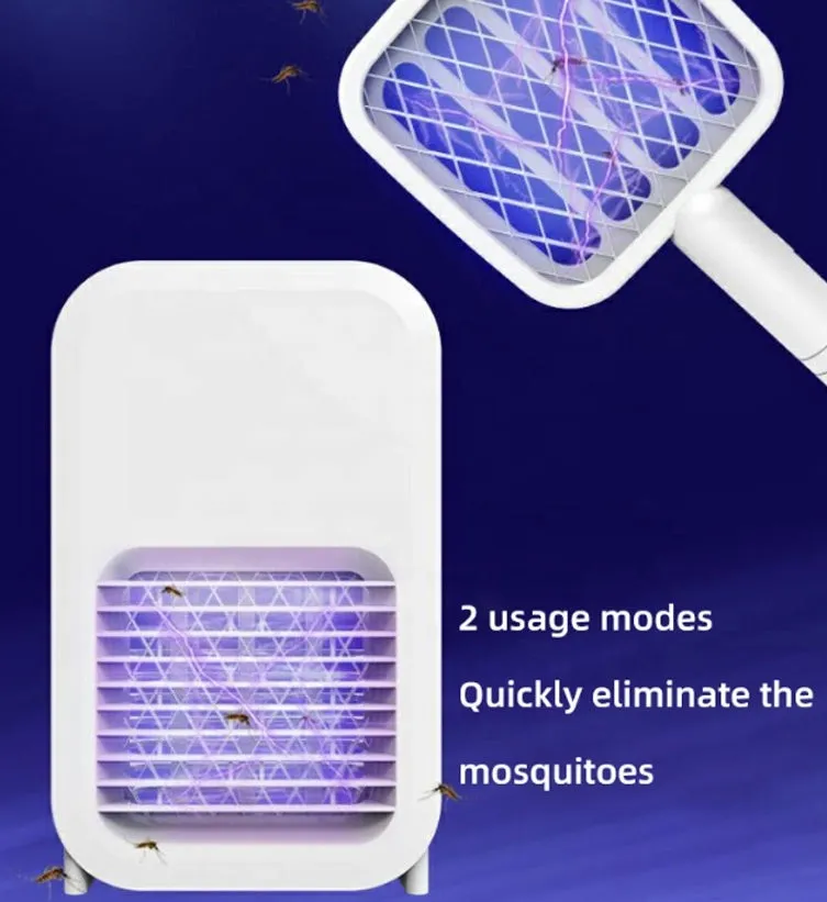 Fly Killer, Two-in-one Household Mute Mosquito Killer Led Dual-use Mosquito Swatter