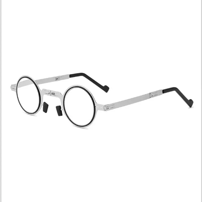 Foldable Blue Light Metal Round Reading Glasses