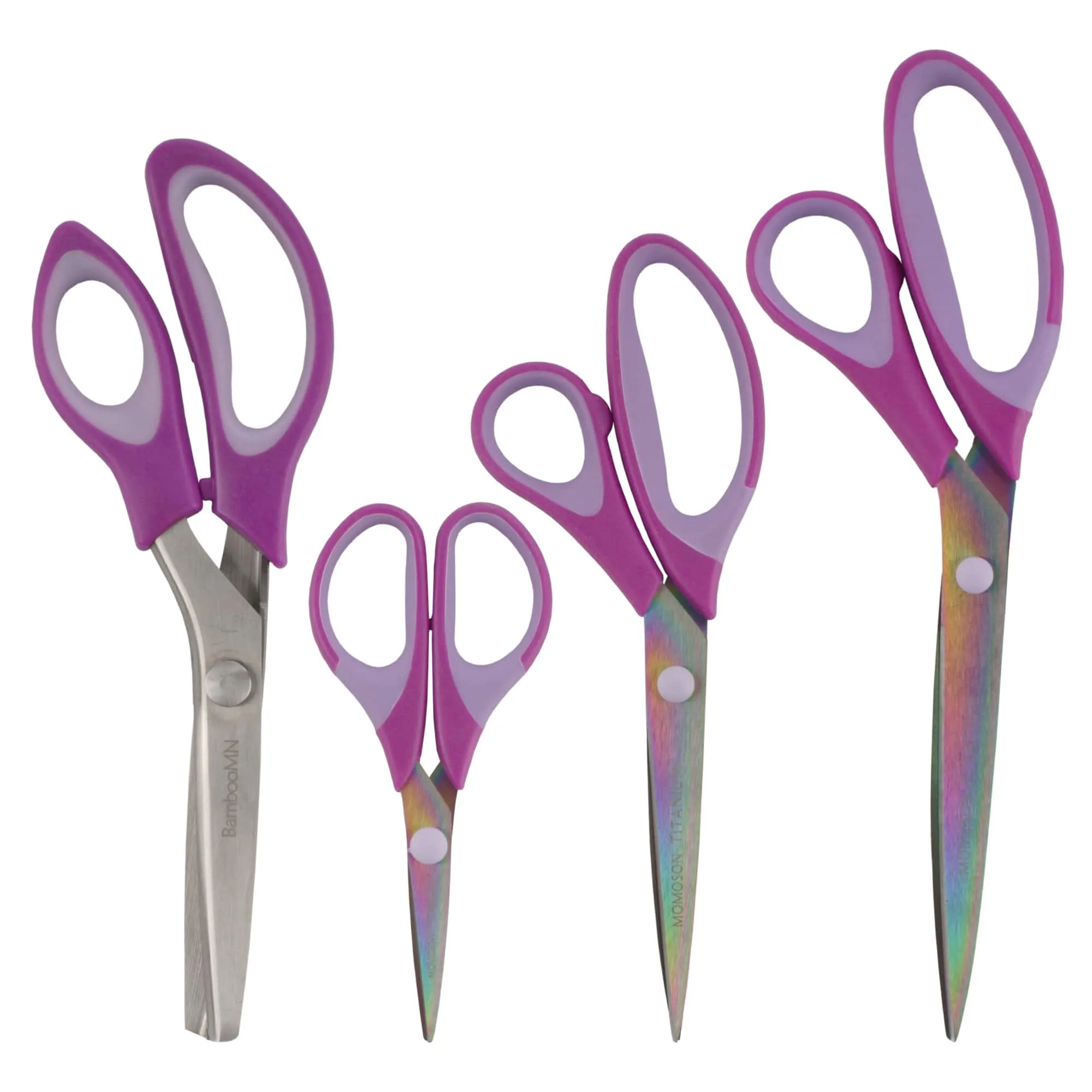 Four Piece Titanium Softgrip Scissors Set for Sewing, Arts, Crafts, Office