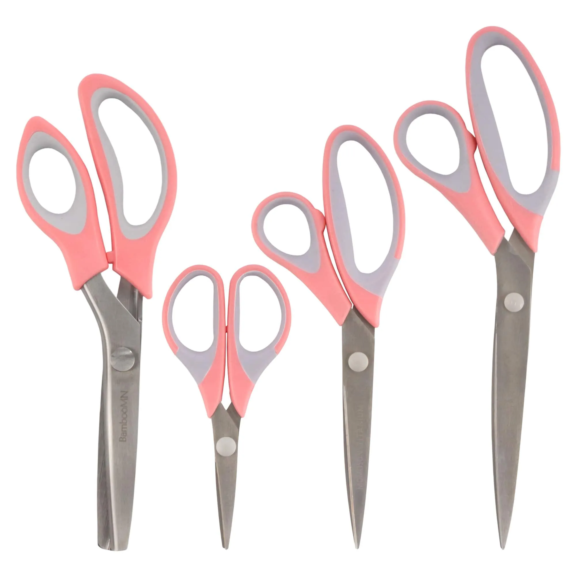 Four Piece Titanium Softgrip Scissors Set for Sewing, Arts, Crafts, Office