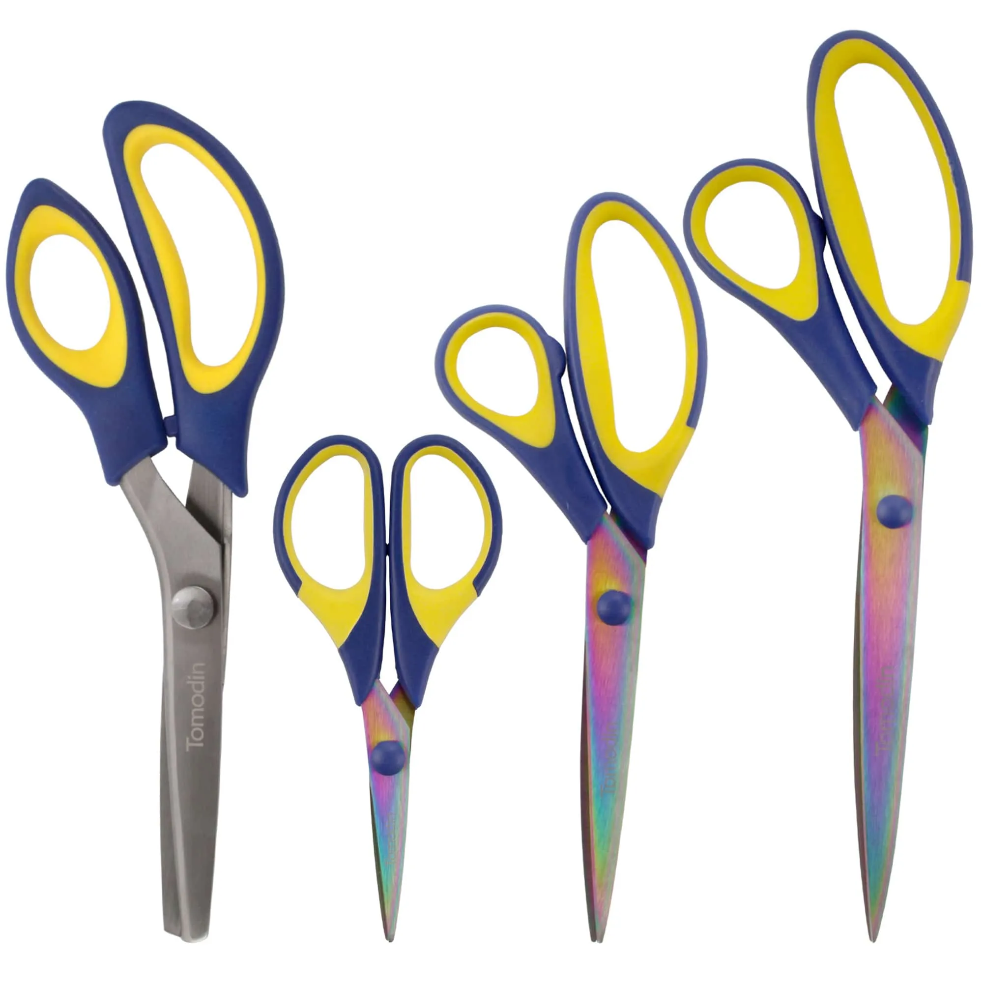 Four Piece Titanium Softgrip Scissors Set for Sewing, Arts, Crafts, Office