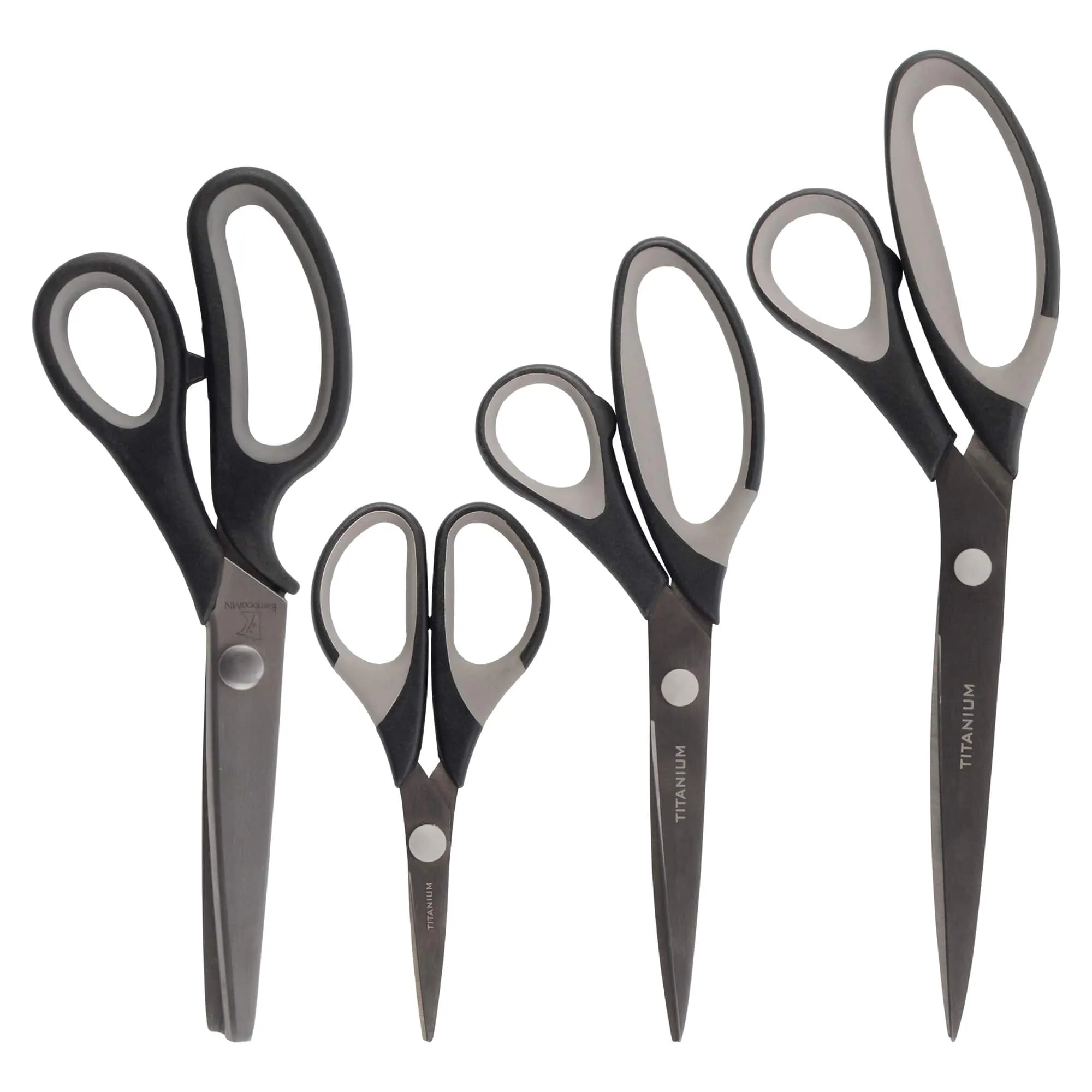 Four Piece Titanium Softgrip Scissors Set for Sewing, Arts, Crafts, Office