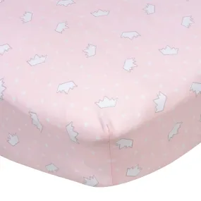 Girls Princess Crowns Fitted Crib Sheet