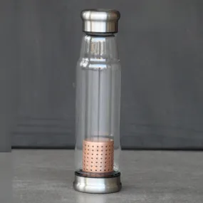 Glass Bottle with Copper Infuser | 700 ml | Light Brown