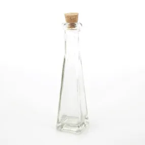 Glass Jar Favors Corked Bottle, 7-inch, Square