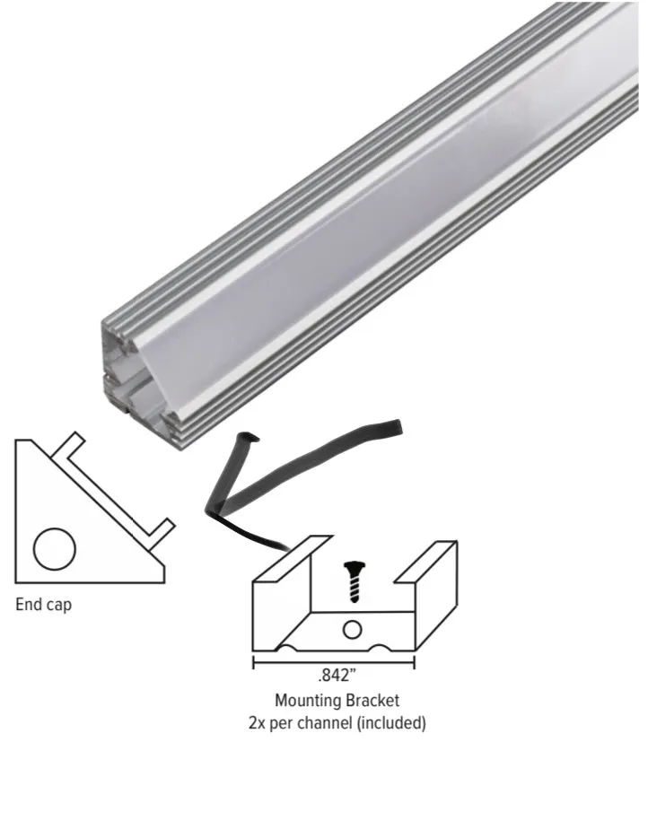 GM Lighting LED-CHL-45 4FT 45° Aluminum LED Mounting Channel