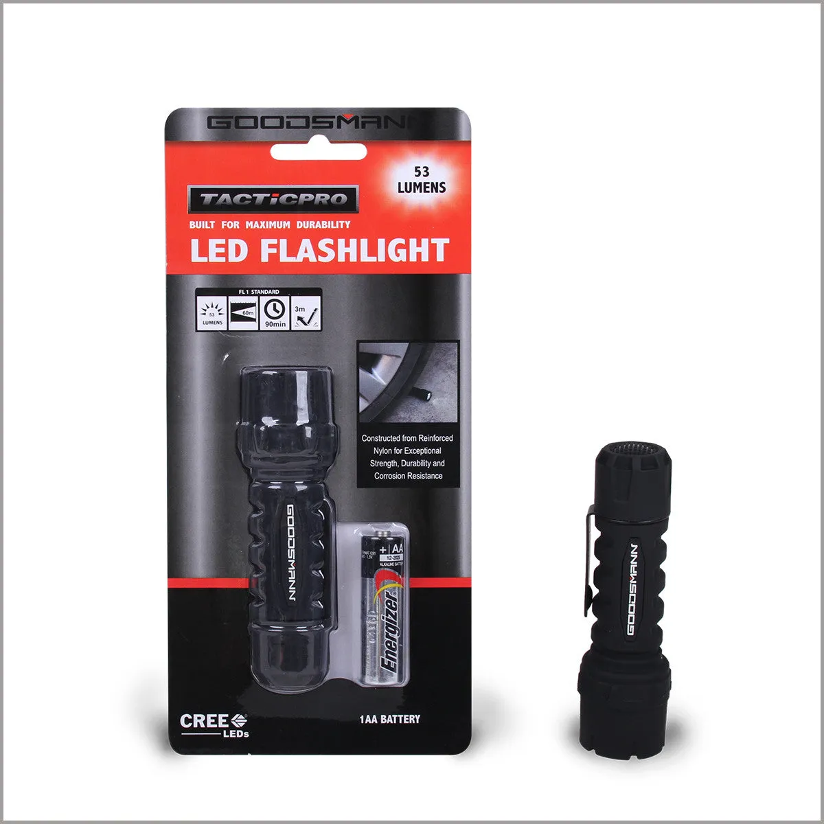 Goodsmann Tacticpro LED Flashlight Built For Maximum Durability