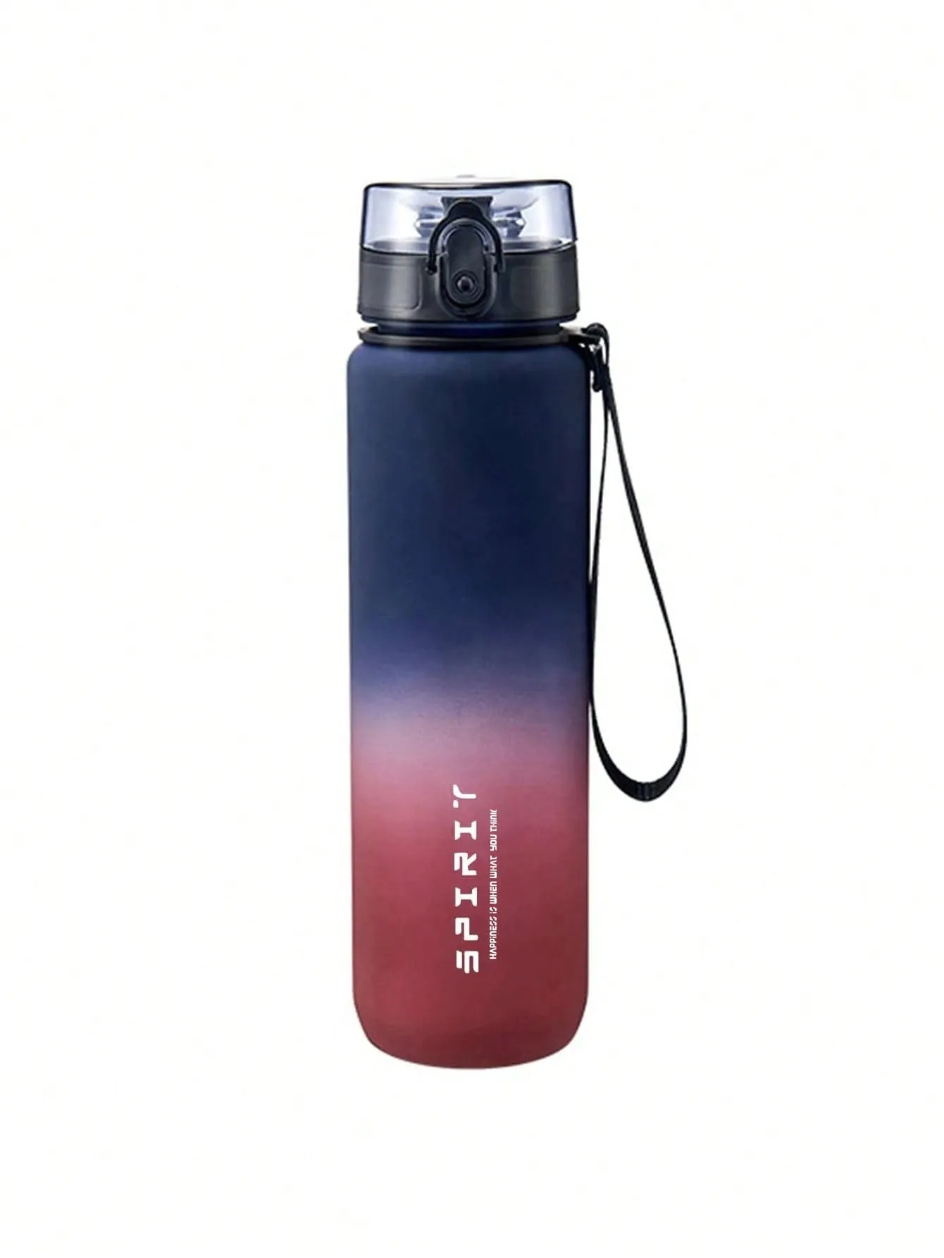 Gradient Plastic Sports Water Bottle, Portable With Straw For Outdoor Activities