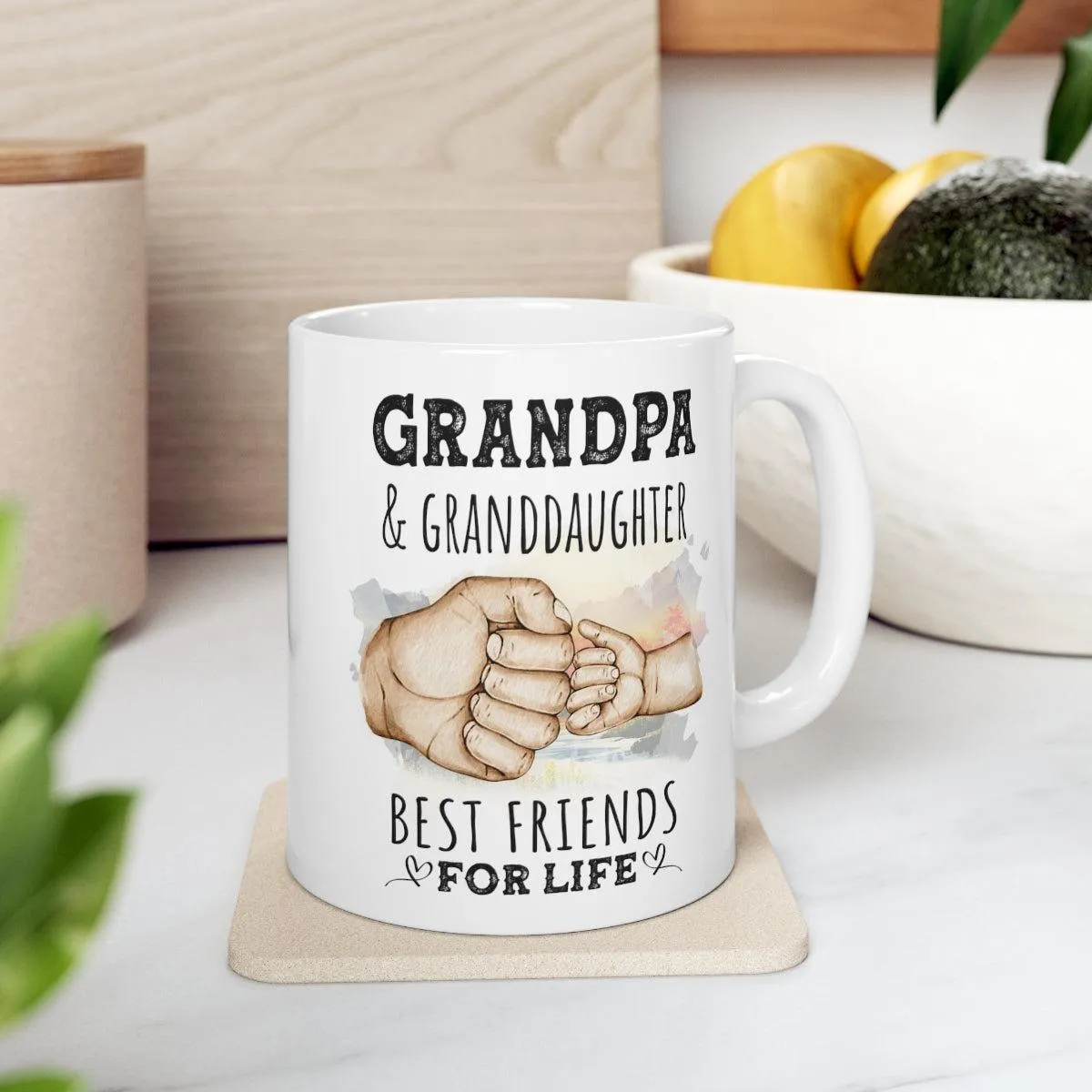 Grandpa And Granddaughter Best Friends For Life Ceramic Gift From Daughter Mug 11oz