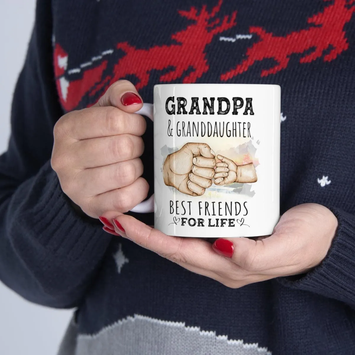 Grandpa And Granddaughter Best Friends For Life Ceramic Gift From Daughter Mug 11oz