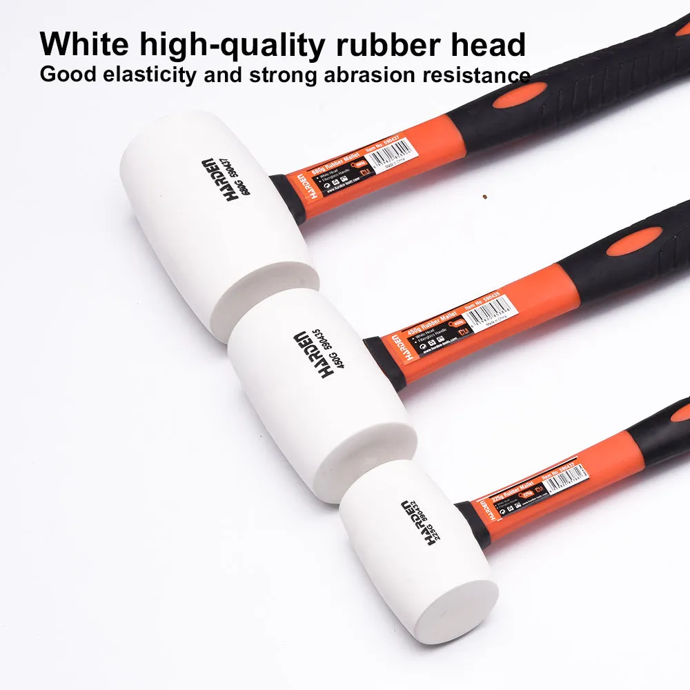 Harden White Rubber Mallet with  Firbregalss Handle 500g 590435