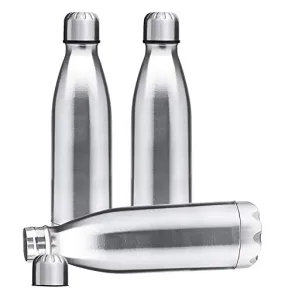 Heart Home Cola Stainless Steel 3 Pieces Water Bottle,1000 ml (Silver) - (CTHH015191)