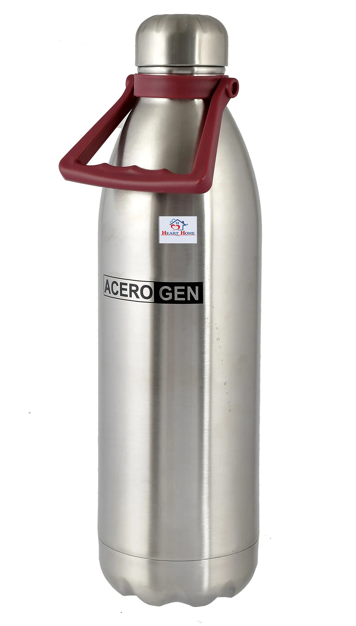 Heart Home Stainless Steel Hot and Cold Vacuum Flask with Carrying Handle & Pouch, 2100ml (Silver)-HS42KUBMART25157