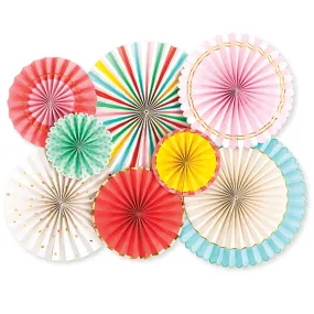 Hip Hip Hooray Party Fans Set x 8