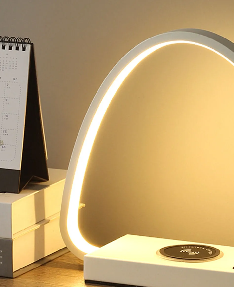 IIS 15W LED Desk Lamp with phone Wireless Charger DC5V USB Charging Port Dimmable Eye-Caring