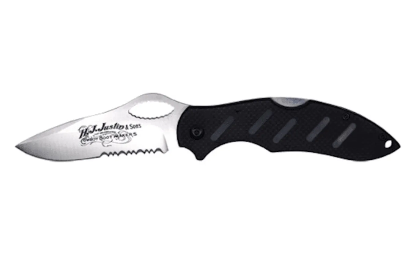 Justin Textured Black Roping Knife 2427400194