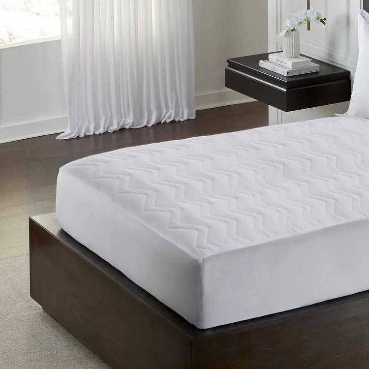 Kathy Ireland Microfiber Classic Polyester-Filled Cal King Mattress Pad