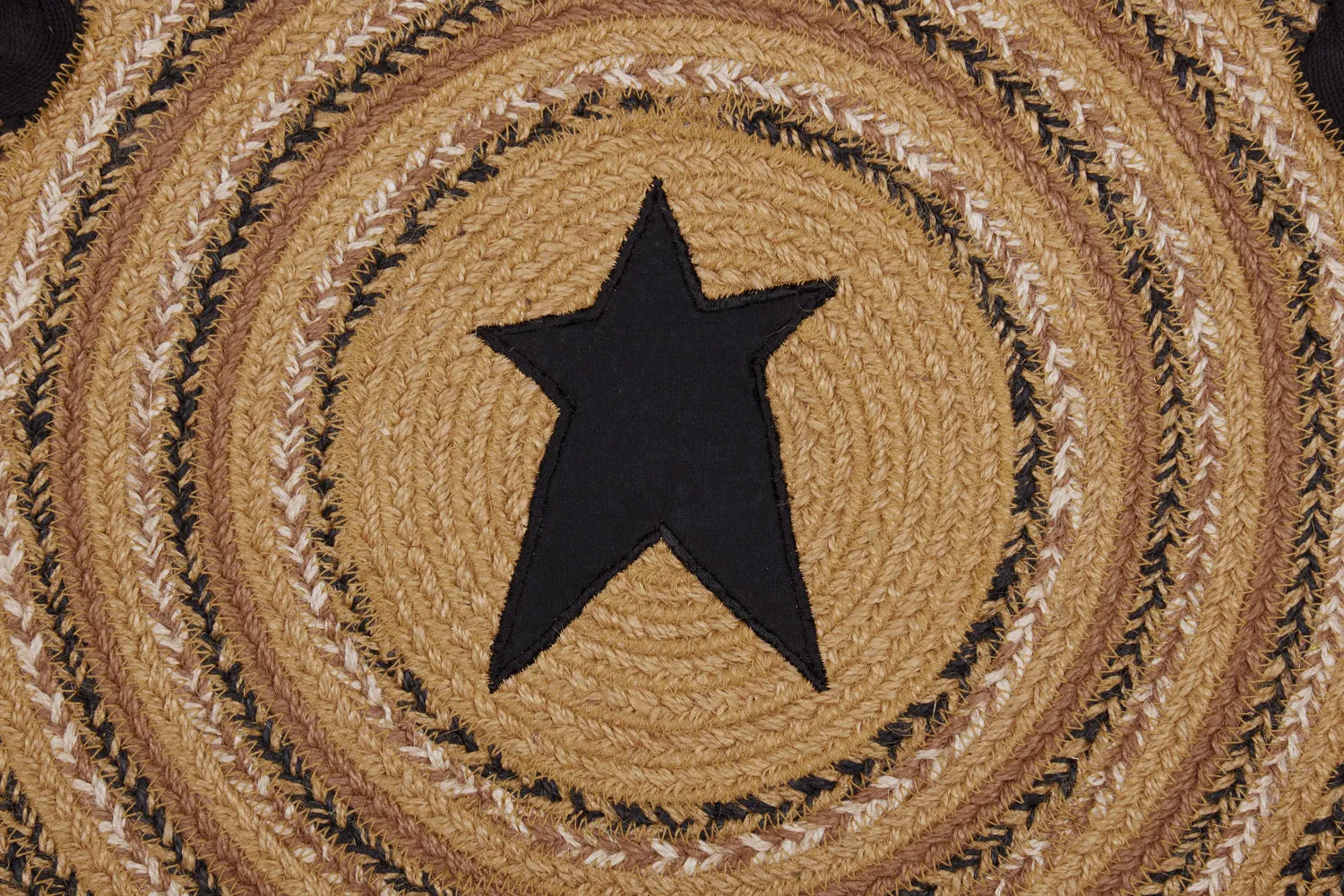 Kettle Grove Jute Chair Pad Applique Star Set of 6