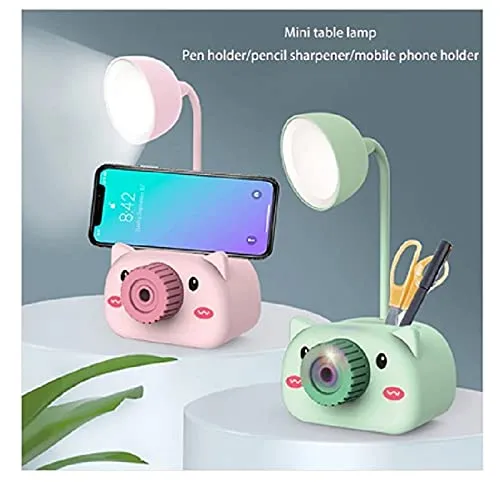 Kids Cartoon LED Table Lamp - 4-in-1 Study Desk Organiser