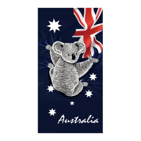 Koala with Flag Beach Towel