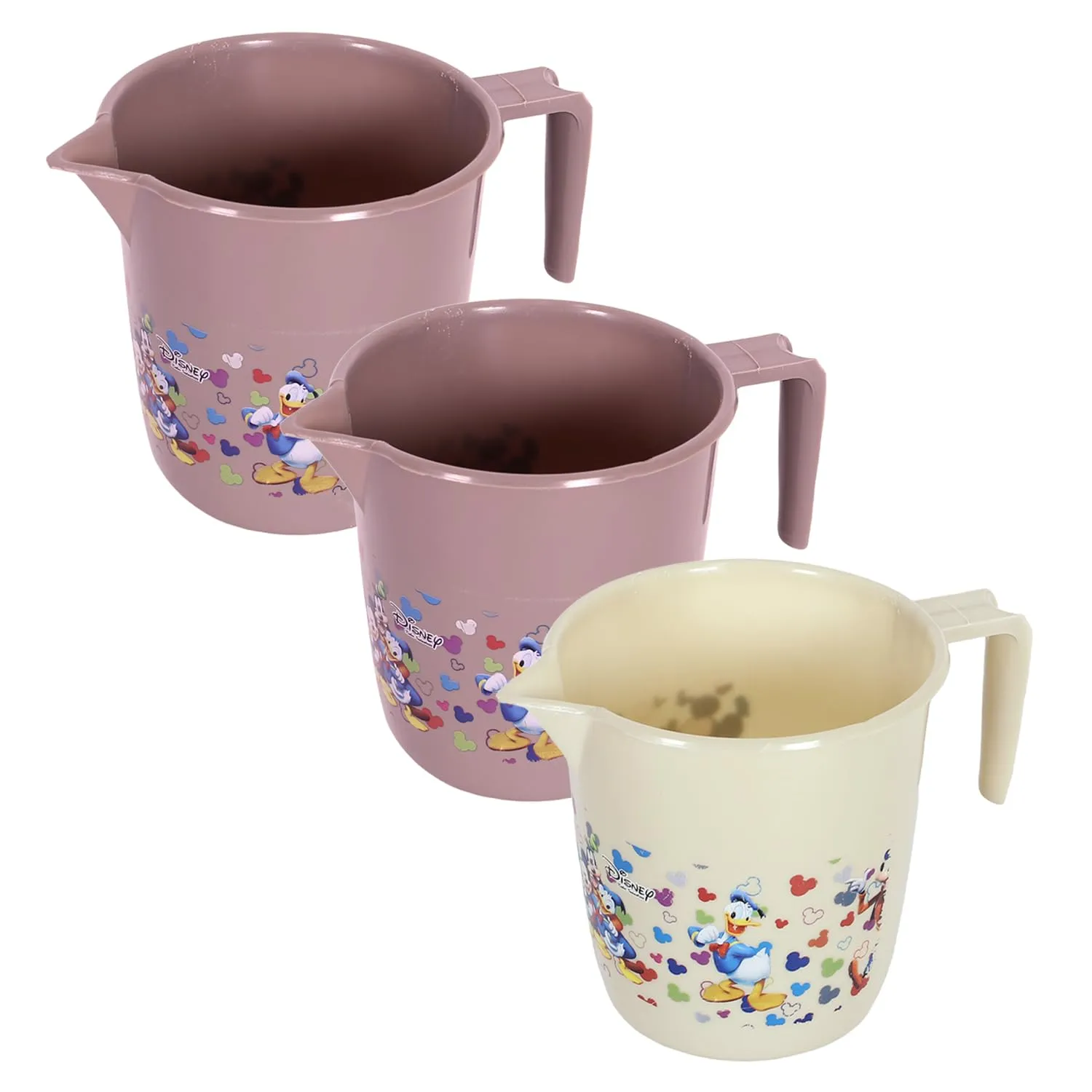 Kuber Industries Disney Team Bathroom Mug | Plastic Bath Mug for Bathroom | Mug for Bathroom | Mug for Toilet | Washroom Jug | 111 Bath Mug | 1 LTR | Pack of 3 | Multi