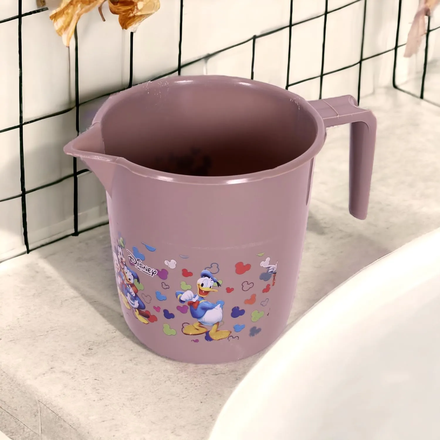 Kuber Industries Disney Team Bathroom Mug | Plastic Bath Mug for Bathroom | Mug for Bathroom | Mug for Toilet | Washroom Jug | 111 Bath Mug | 1 LTR | Pack of 3 | Multi