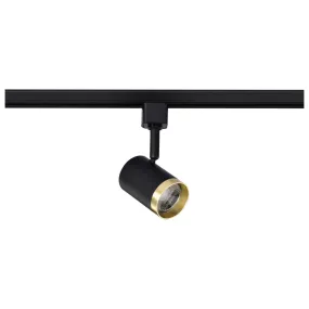 LED Small Cylindrical Halo Track Head 12W 1000 Lumens 3000K, 36°, Black and Brass